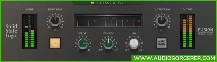 SSL Fusion Vintage Drive Audio Plugin.