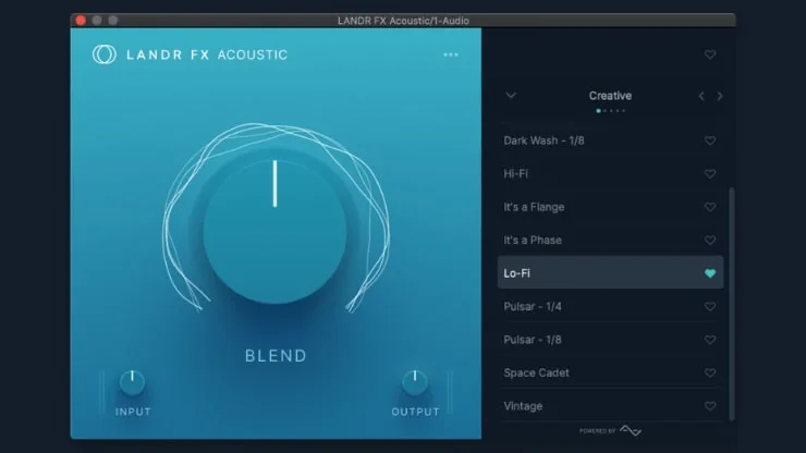 LANDR FX Suite Acoustic audio plugin.