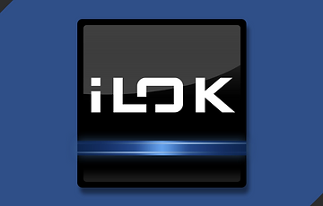 iLok logo on a blue background.