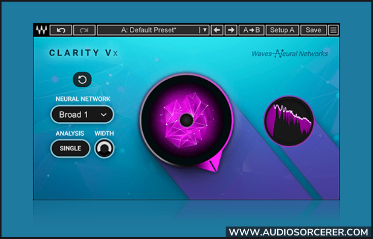 Waves Clarity VX noise reduction audio plugin.
