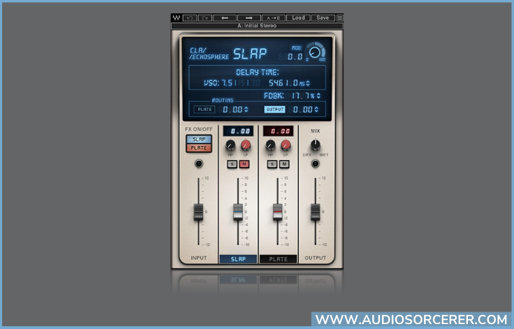Waves CLA EchoSphere reverb and delay audio plugin.