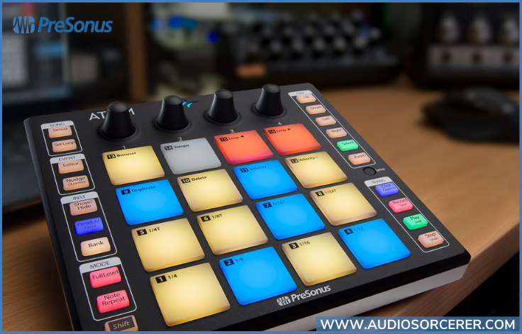 Promo picture of the PreSonus ATMO MIDI controller.