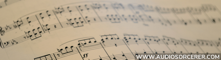 Sheet music representing classical music and notation.