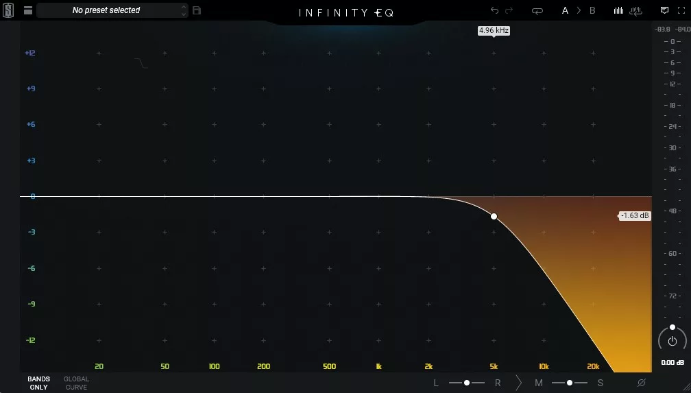 A low-pass filter set in the Slate Digital Infinity EQ