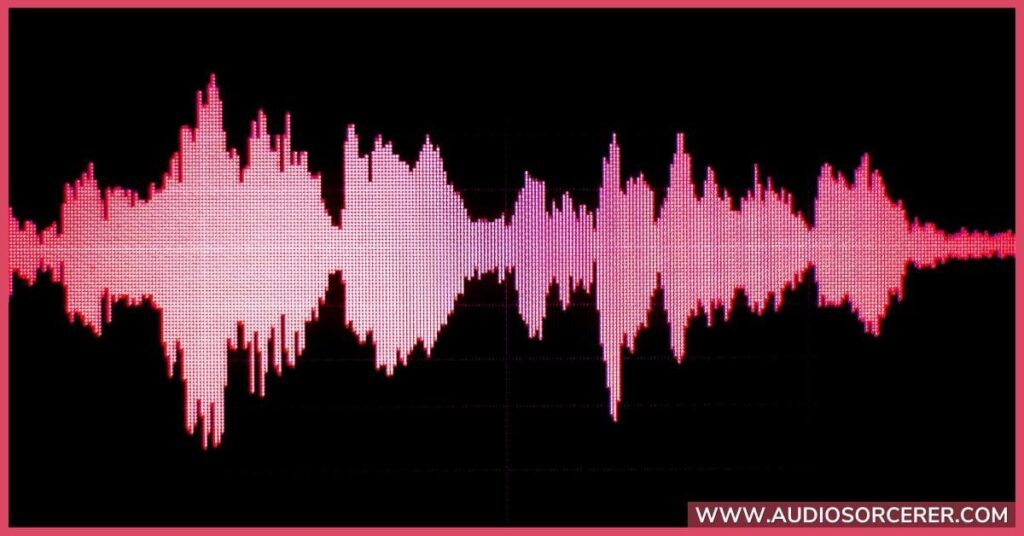 Pink audio waveform.
