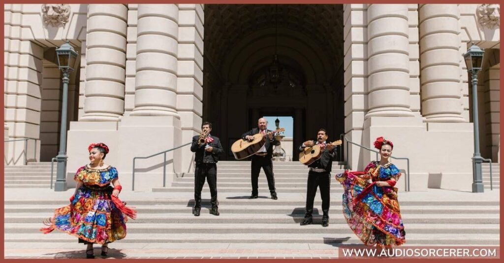 Flamenco dancers and musicians representing the  Phrygian mode in music.