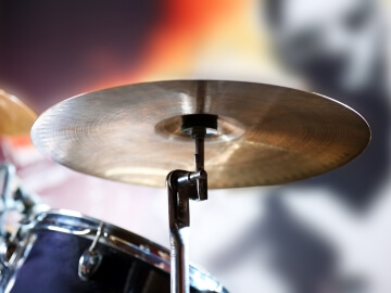 Closeup of a crash cymbal.