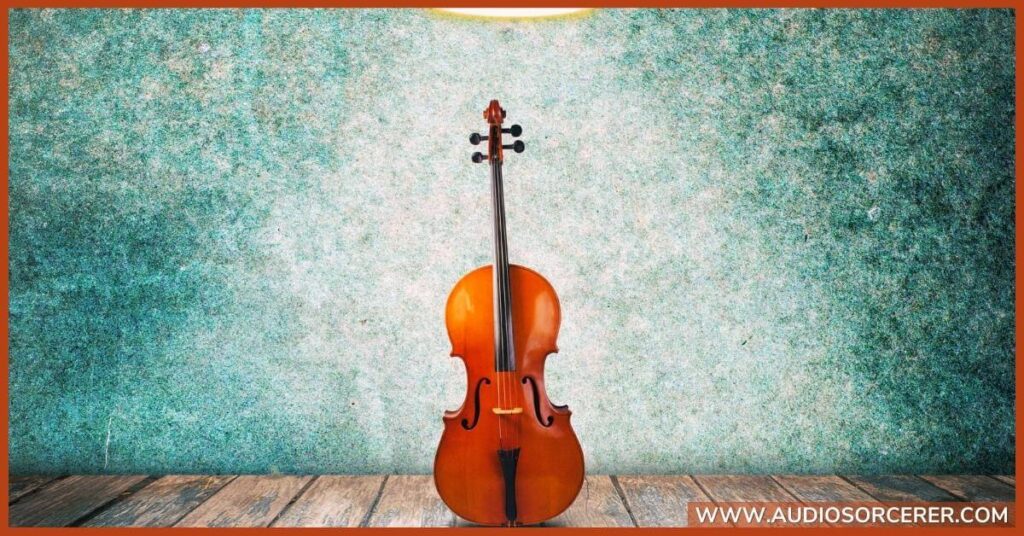A cello representing monophonic texture.