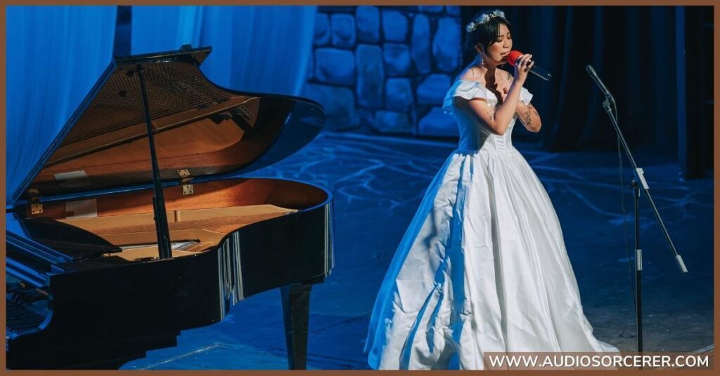 A solo voice with a monophonic texture.