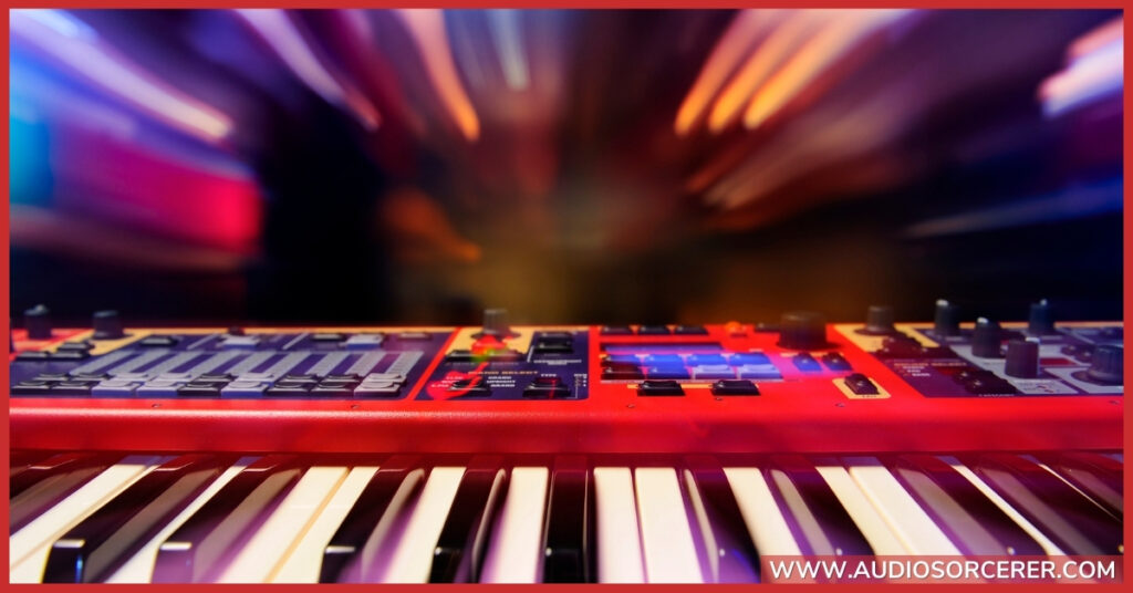 A red synthesizer.