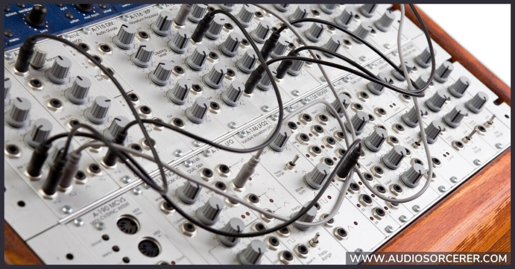 a large modular synthesizer.