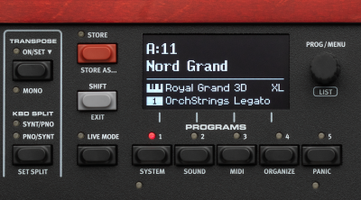 Nord grand stage piano promo picture.